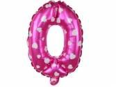 16 inç Rakam Folyo Balon 40 cm, 0 Rakam 16 İnc Pembe Renk Balon 36 Cm