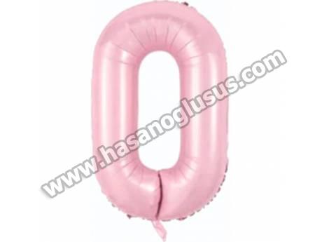 0 Rakam 34 İnc Pembe Renk Balon 76 Cm