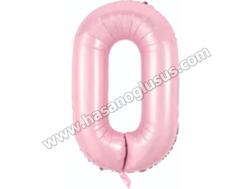 34 inç Rakam Folyo Balon 76 cm, 0 Rakam 34 İnc Pembe Renk Balon 76 Cm
