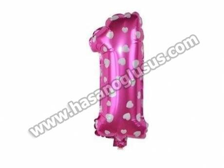 1 Rakam 16 İnc Pembe Renk Balon 36 Cm
