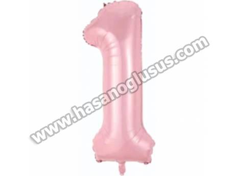 1 Rakam 34 İnc Pembe Renk Balon 76 Cm