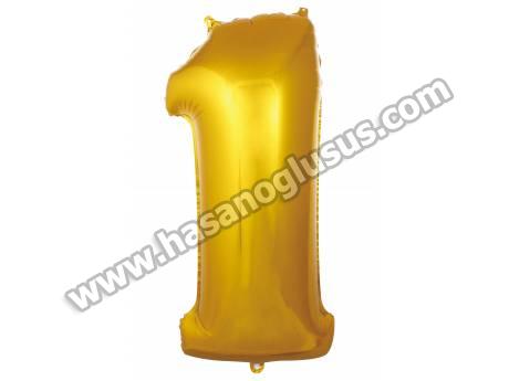 1 Rakam 40 İnc Gold Renk Balon 100 Cm