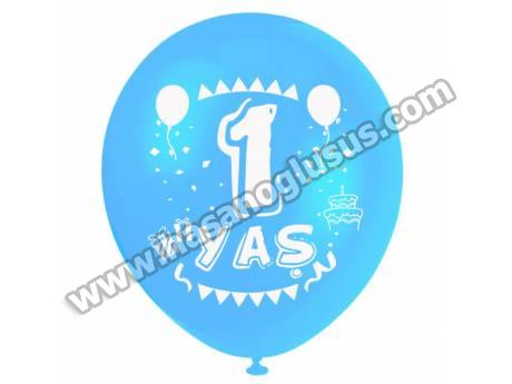 1 Yaş Mavi Renk Balon
