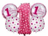 Set Balonlar, 1 Yaş Pembe 5 li Set Balon