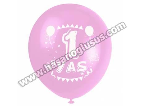 1 Yaş Pembe Renk Balon