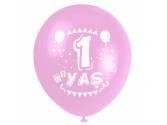 Baskılı Balonlar, 1 Yaş Pembe Renk Balon