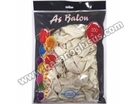 12 İnç Metalik Beyaz Balon