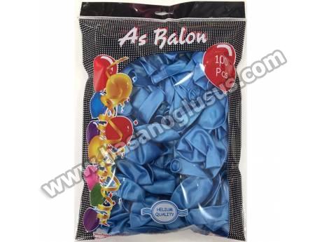 12 İnç Metalik Mavi Balon