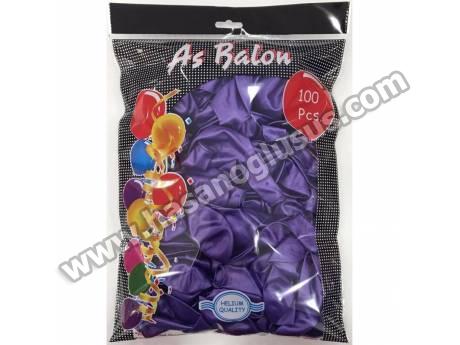 12 İnç Metalik Mor Balon