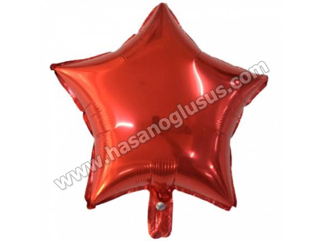 Kalp Ve Yıldız Balonlar, 18 İnc Yıldız Kırmzı Renk Balon