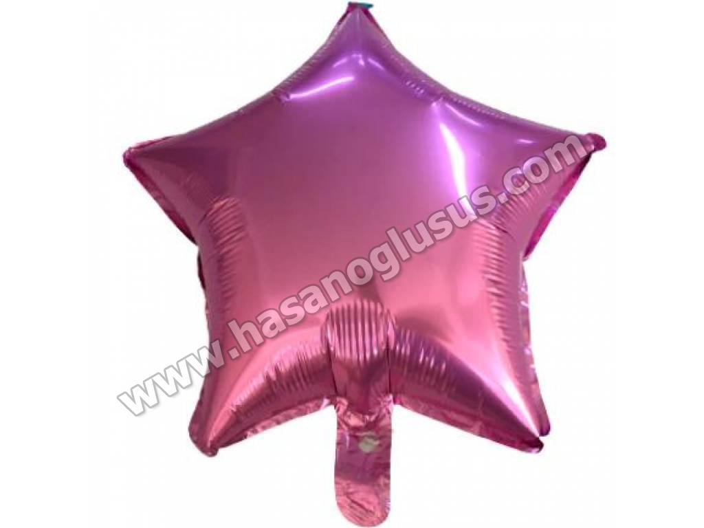 Kalp Ve Yıldız Balonlar, 18 İnc Yıldız Pembe Renk Balon