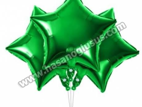 18 İnc Yıldız Yeşil Renk Balon