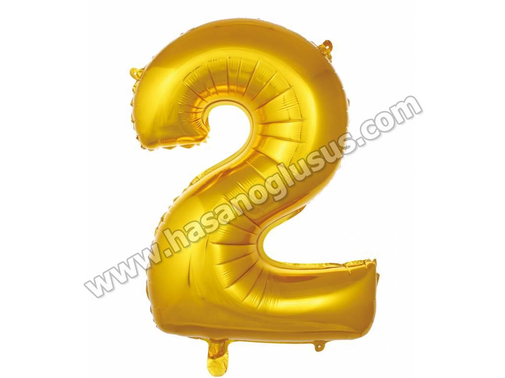 16 inç Rakam Folyo Balon 40 cm, 2 Rakam 16 İnc Gold Renk Balon 36 Cm