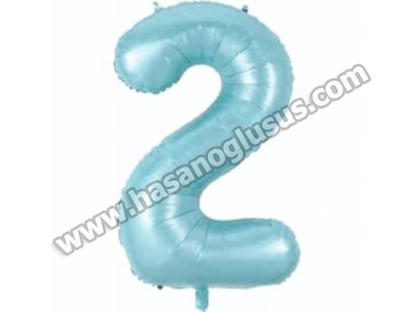 2 Rakam 34 İnc Mavi Renk Balon 76 Cm