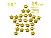 Set Balonlar, 25 Yıldızlı 10 İnc Gold Set Balon