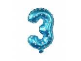 16 inç Rakam Folyo Balon 40 cm, 3 Rakam 16 İnc Mavi Renk Balon 36 Cm