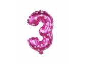 16 inç Rakam Folyo Balon 40 cm, 3 Rakam 16 İnc Pembe Renk Balon 36 Cm