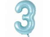 34 inç Rakam Folyo Balon 76 cm, 3 Rakam 34 İnc Mavi Renk Balon 76 Cm