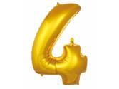 16 inç Rakam Folyo Balon 40 cm, 4 Rakam 16 İnc Gold Renk Balon 36 Cm