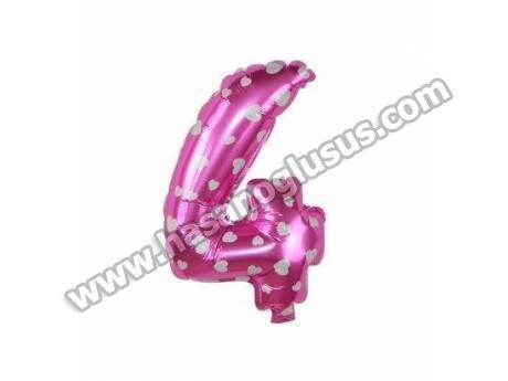 4 Rakam 16 İnc Pembe Renk Balon 36 Cm