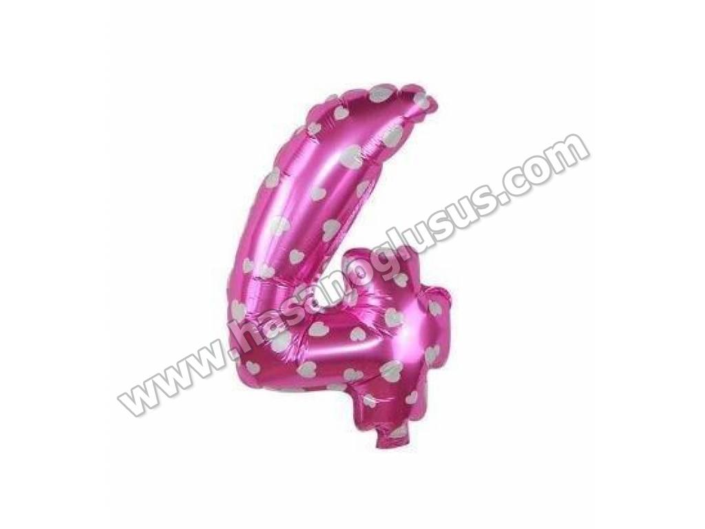 16 inç Rakam Folyo Balon 40 cm, 4 Rakam 16 İnc Pembe Renk Balon 36 Cm