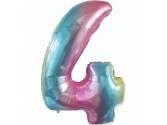 34 inç Rakam Folyo Balon 76 cm, 4 Rakam 34 İnc Gökkuşağı Renk Balon 76 Cm