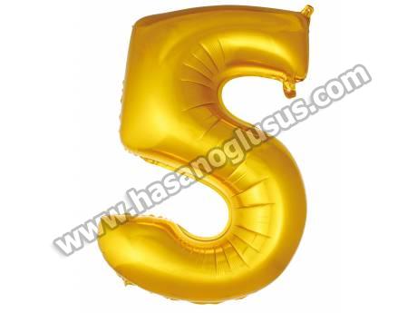 5 Rakam 40 İnc Gold Renk Balon 100 Cm