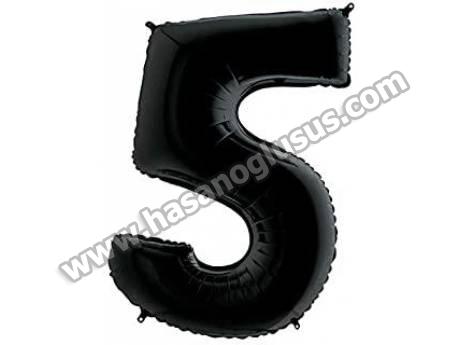 5 Rakam 40 İnc Siyah Renk Balon 100 Cm