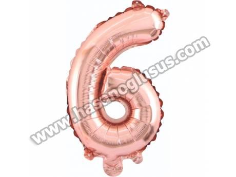 6 Rakam 34 İnc Rosegold Renk Balon 76 Cm