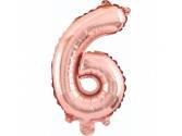 34 inç Rakam Folyo Balon 76 cm, 6 Rakam 34 İnc Rosegold Renk Balon 76 Cm