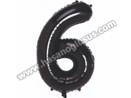 6 Rakam 34 İnc Siyah Renk Balon 76 Cm