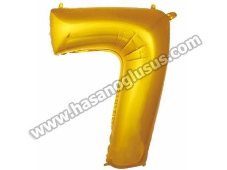 7 Rakam 16 İnc Gold Renk Balon 36 Cm