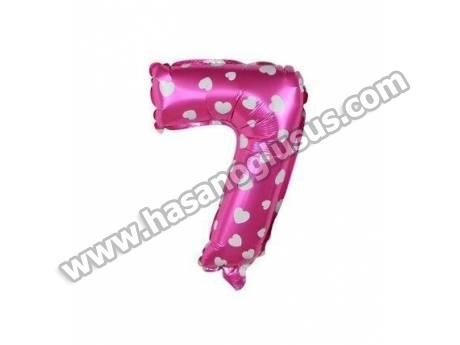 7 Rakam 16 İnc Pembe Renk Balon 36 Cm