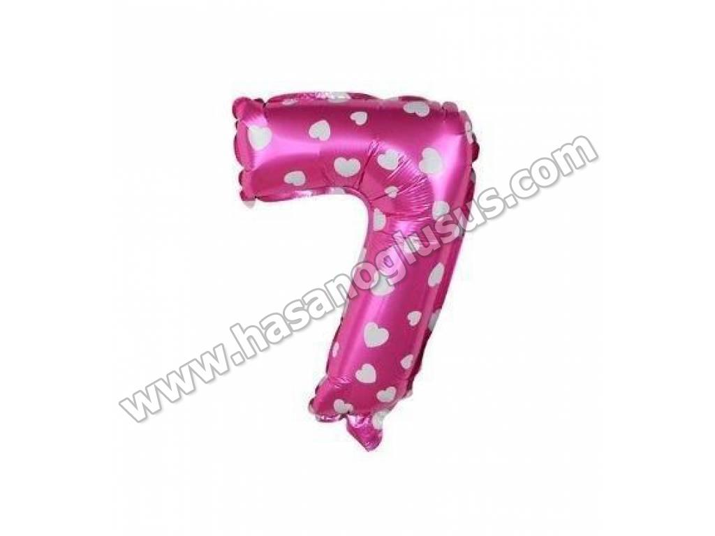 16 inç Rakam Folyo Balon 40 cm, 7 Rakam 16 İnc Pembe Renk Balon 36 Cm