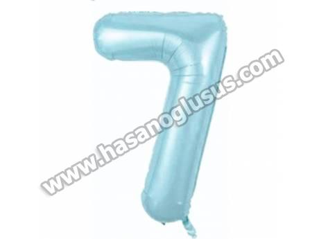 7 Rakam 34 İnc Mavi Renk Balon 76 Cm