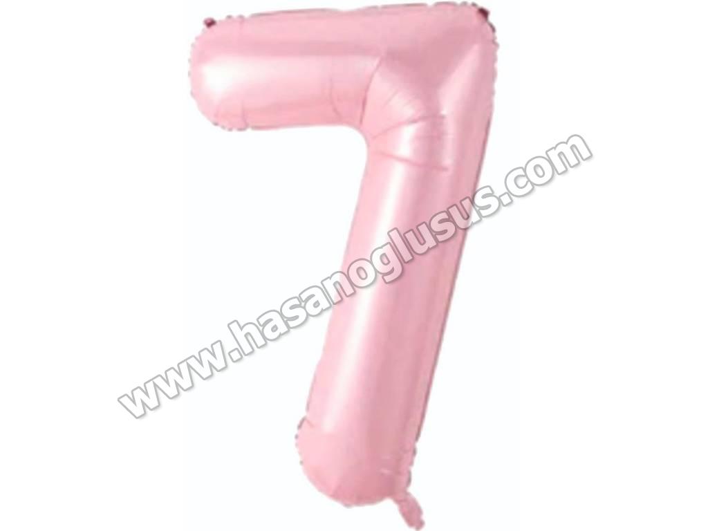 34 inç Rakam Folyo Balon 76 cm, 7 Rakam 34 İnc Pembe Renk Balon 76 Cm