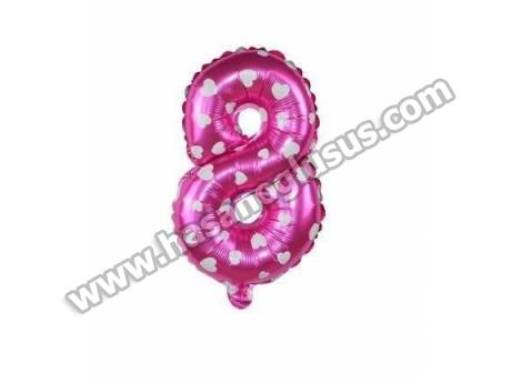 8 Rakam 16 İnc Pembe Renk Balon 36 Cm