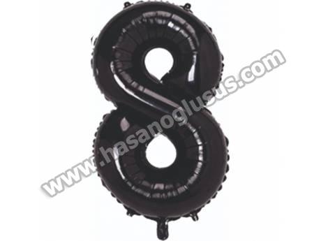 8 Rakam 34 İnc Siyah Renk Balon 76 Cm