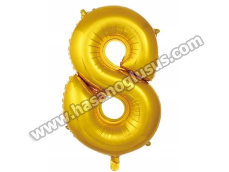 8 Rakam 40 İnc Gold Renk Balon 100 Cm