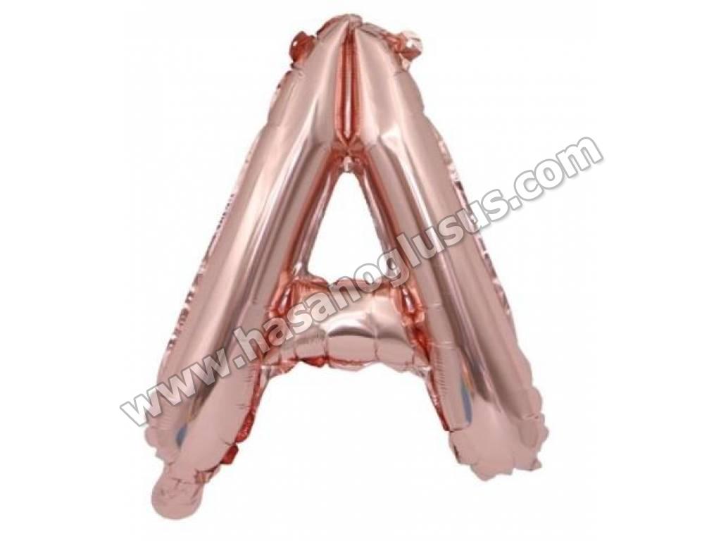 40 inç Harf Folyo Balon 100 cm, A Harf 40 İnc Rosegold Renk Balon 100 Cm