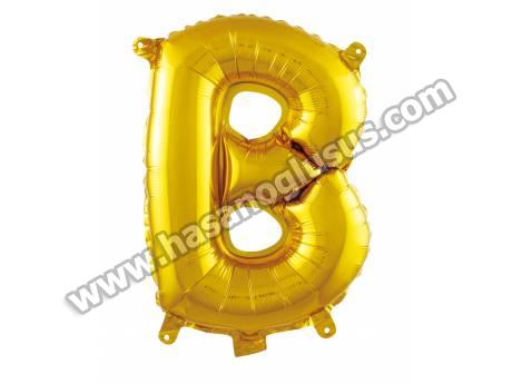 B Harf 16 İnc Gold Renk Balon 36 Cm