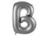 40 inç Harf Folyo Balon 100 cm, B Harf 40 İnc Gümüş Renk Balon 100 Cm