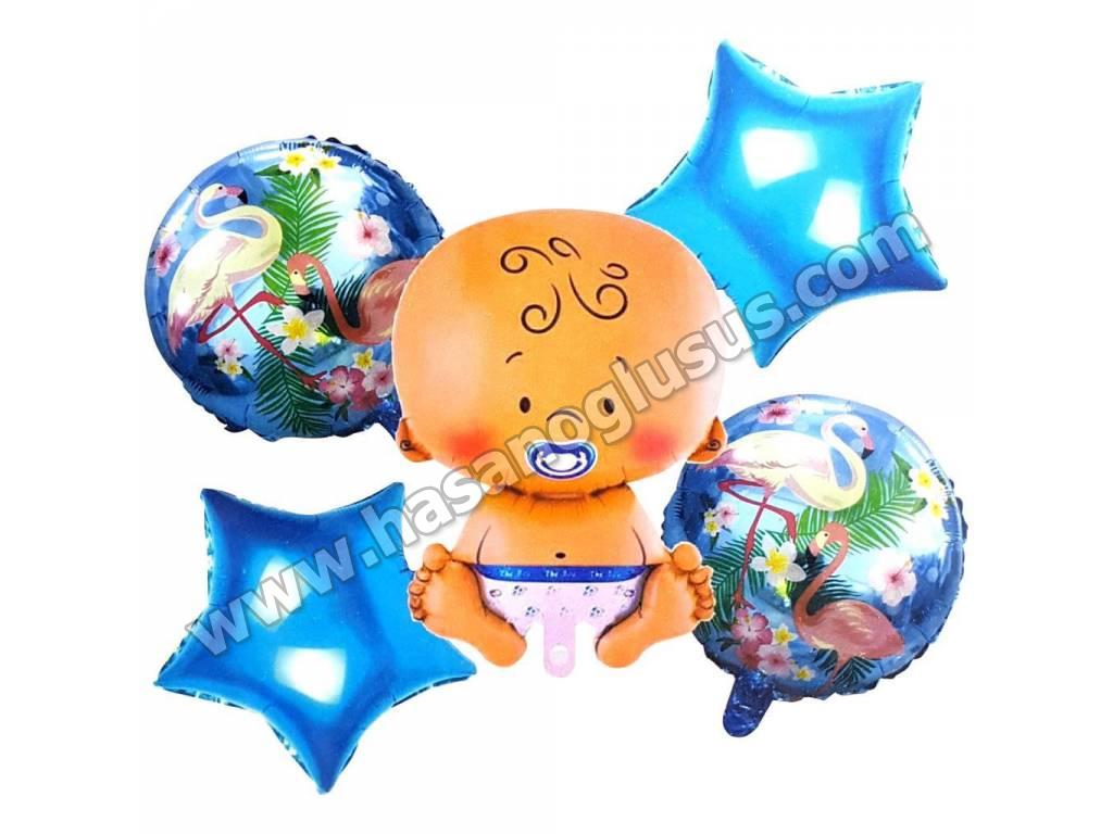 Set Balonlar, Bebek Mavi 5 li Set Balon