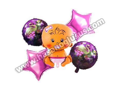 Bebek Pembe 5 li Set Balon