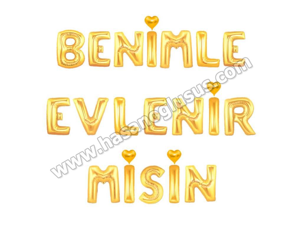 Set Balonlar, Benimle Evlenirmisin Gold Set Balon