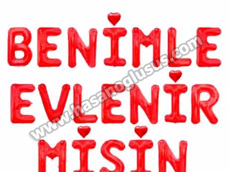 Benimle Evlenirmisin Kırmızı Set Balon