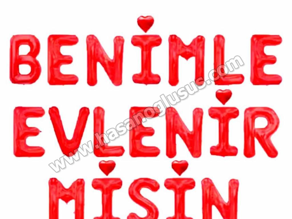 Set Balonlar, Benimle Evlenirmisin Kırmızı Set Balon