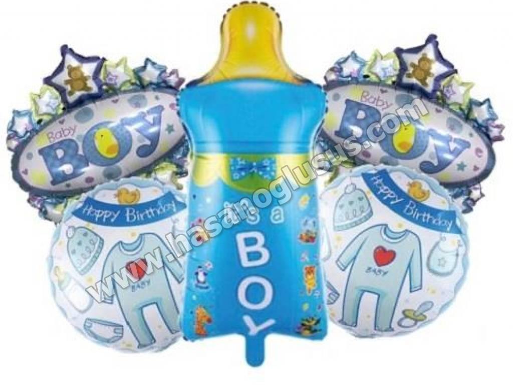 Set Balonlar, Biberon Mavi 5 li Set Balon