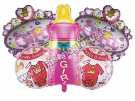 Biberon Pembe 5 li Set Balon