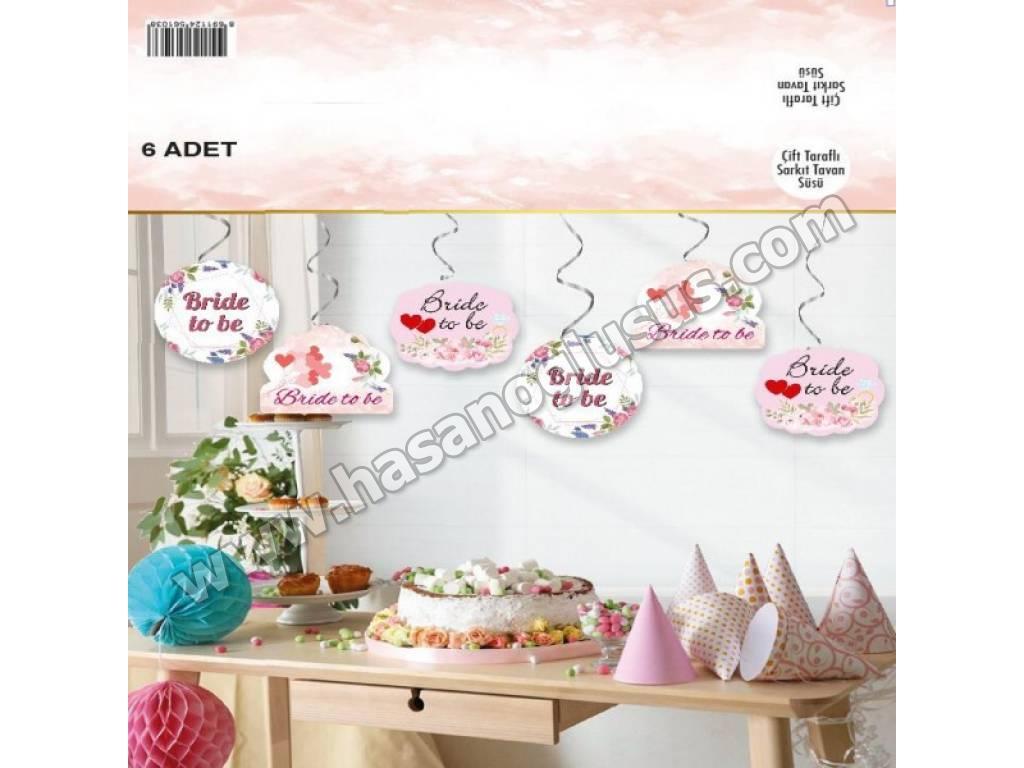Sarkıt Süsler, Bride To Be 6 lı Çift Taraflı Tavan Sarkıt Süsü